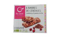 BARRE CEREALES CRANB, GRAINES LIN *6